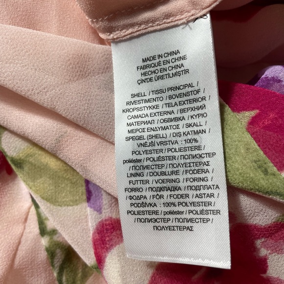 NWT Lauren Ralph Lauren Pink Chiffon Floral Print Skirt Womens size 10 - Picture 7 of 7